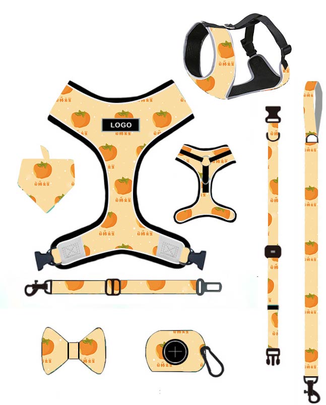 Printing Dog Harness Set