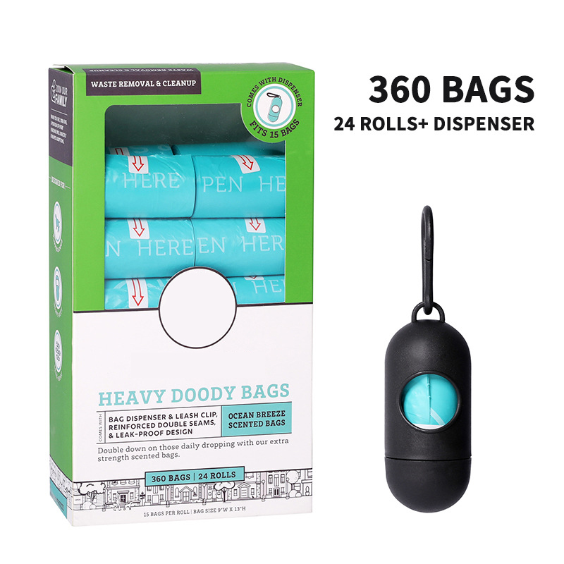 Biodegradable Bone Pattern Dog Poop Bag with Dispenser