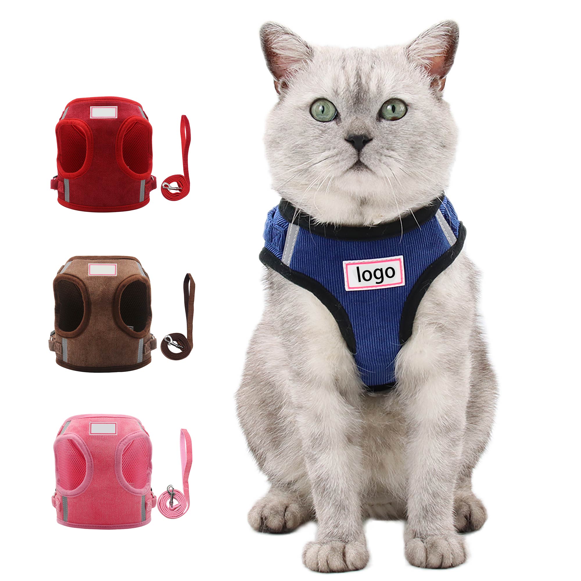 Corduroy Pet Harness Leash Set