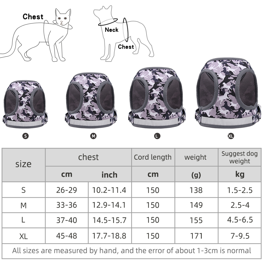 Camouflage Pet Harness Leash Set