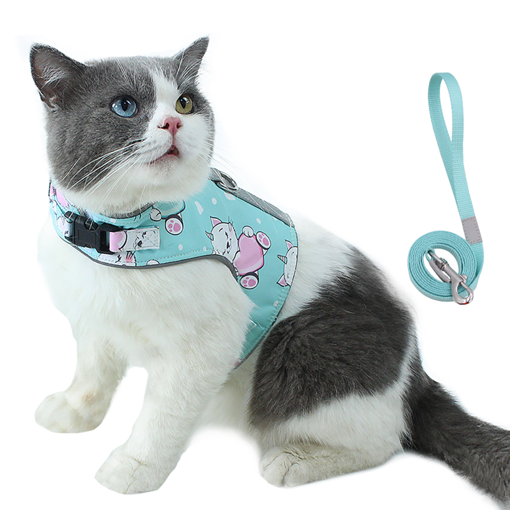 Printing Mesh Cat Vest Harness Leash Set