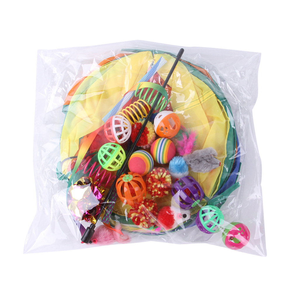 24 Packs Cat Tunnel Toys Set