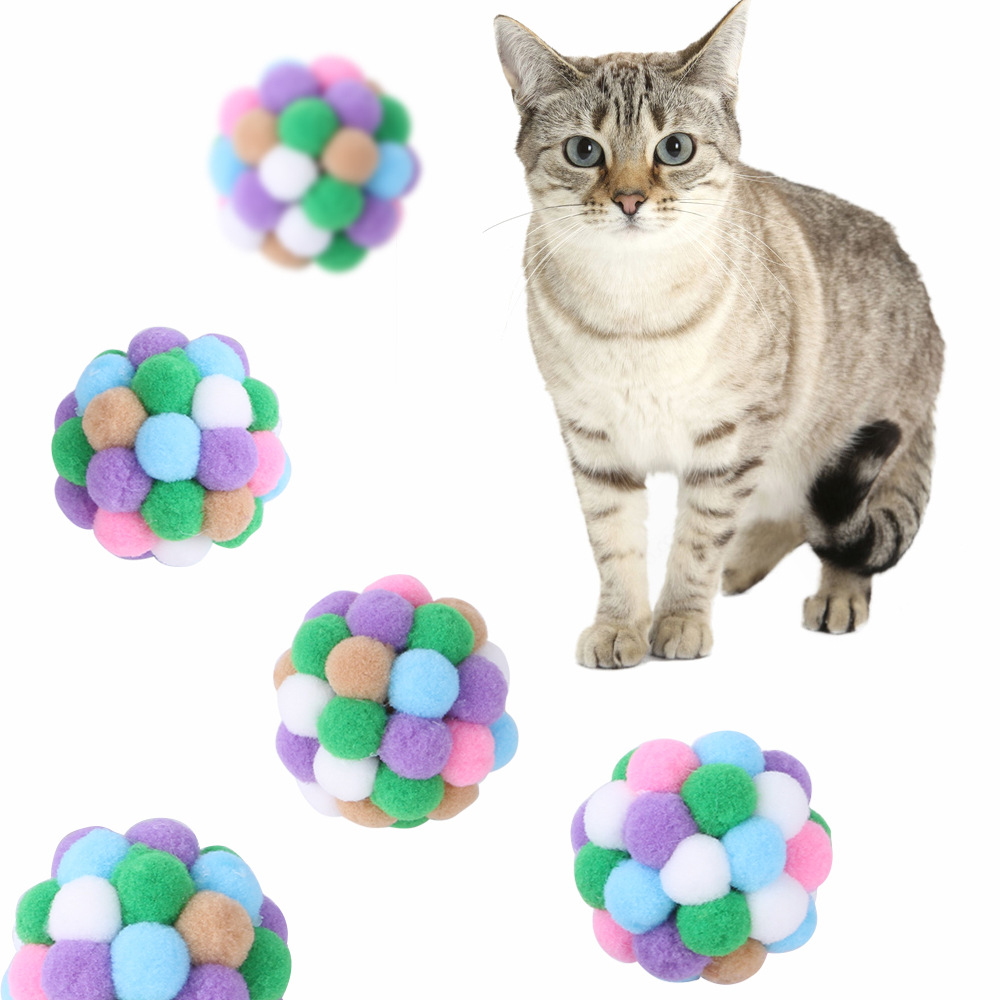 Colorful Fleece Pet Play Toy Balls