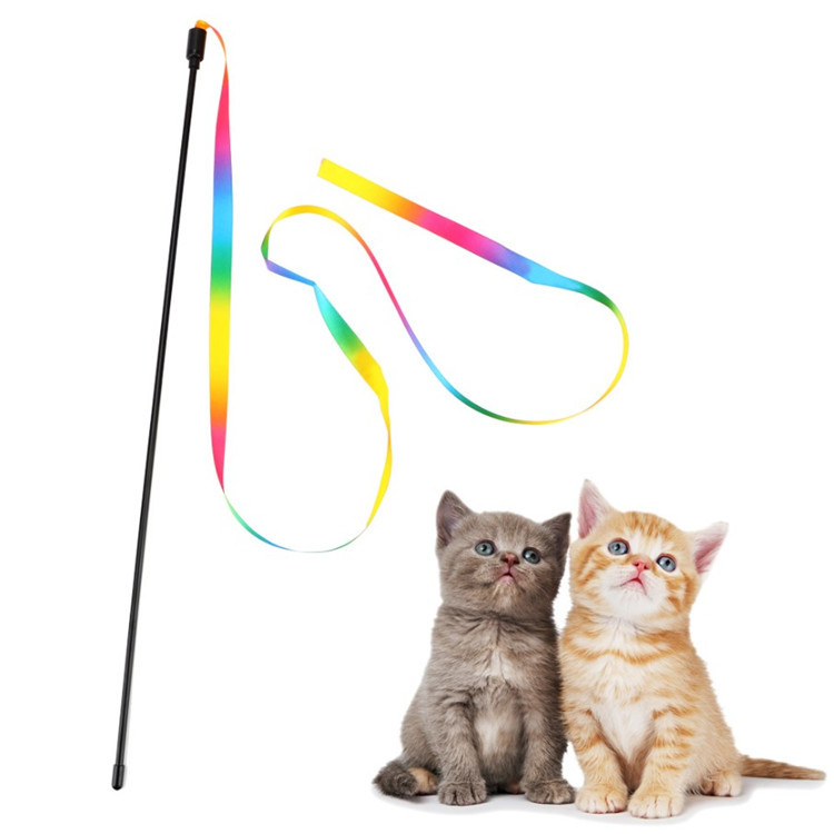 Colorful Ribbon Cat Teaser Wand