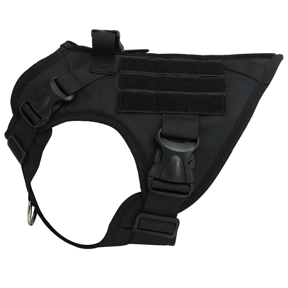 Black Tactical Dog Harness with Leash