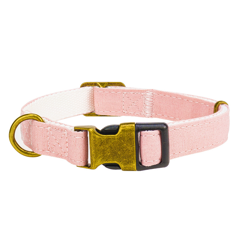 Adjustable Cotton Linen Pet Collar Leash