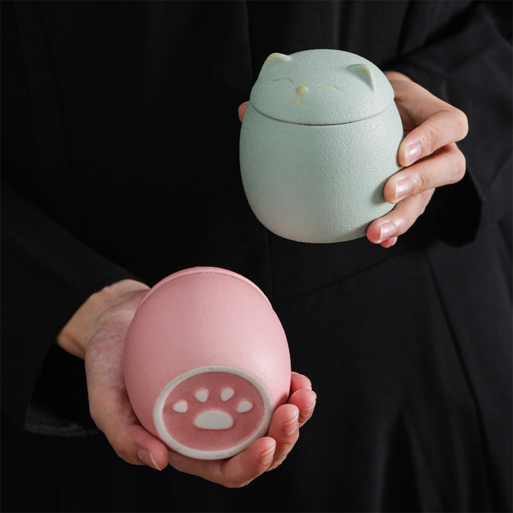 Cat Shape Ceramic Pet Cremation Urns