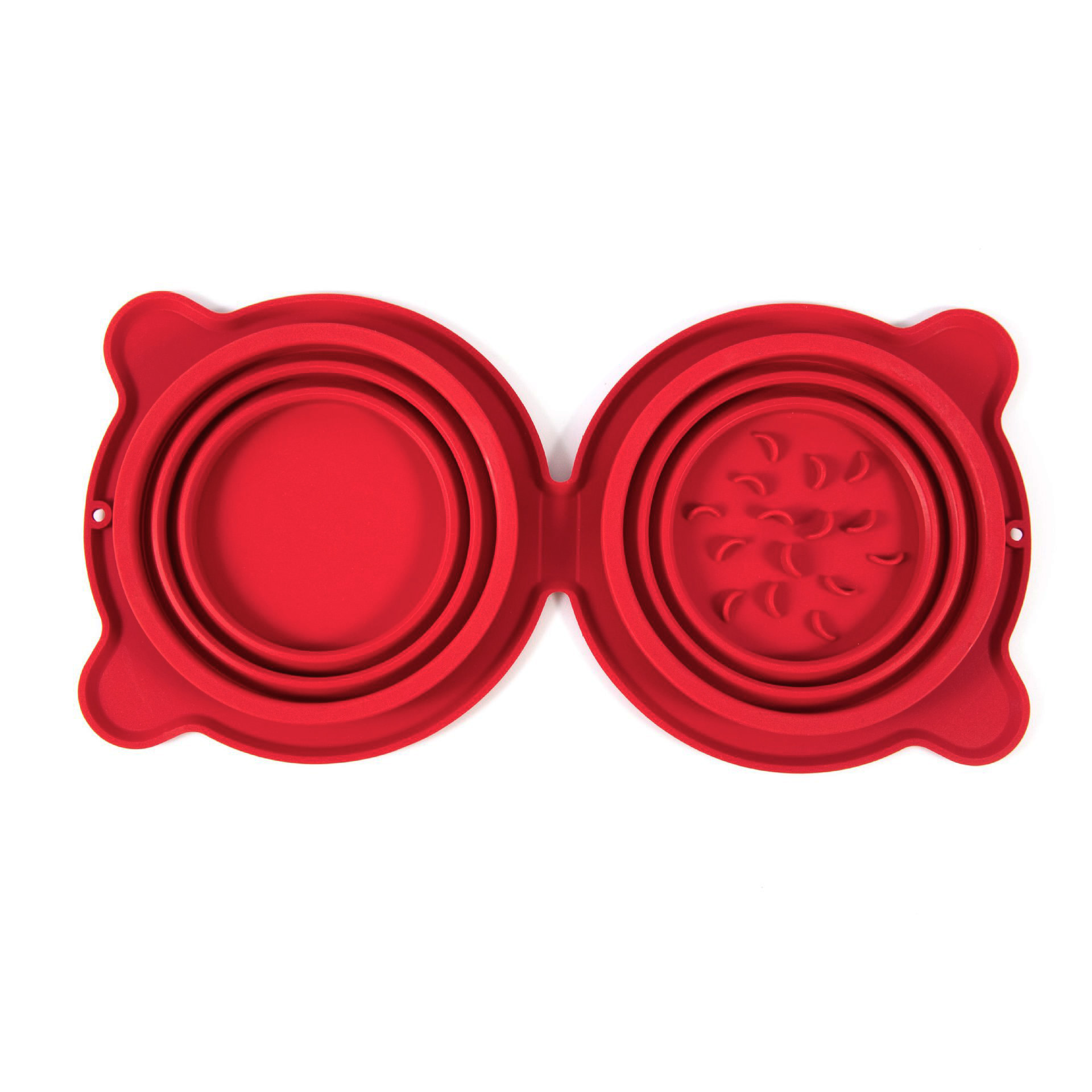 Foldable Silicone Pet Double Bowls Set