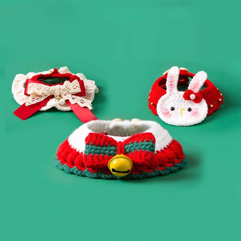 Christams Cute Pet Dog Cat Knit Collar