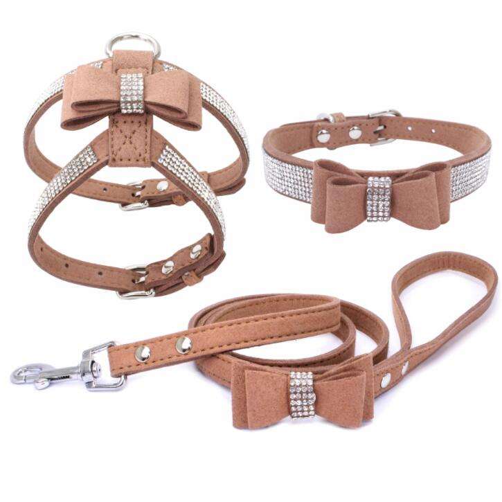 Rhinestone Dog Harness Reflective Bling Nylon Dog Vest with Sparkly