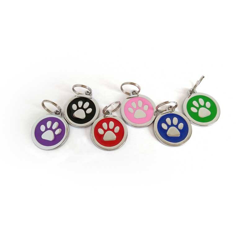 Paw Pattern Pet ID Tags