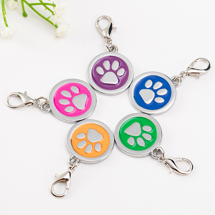 Paw Pattern Pet ID Tags