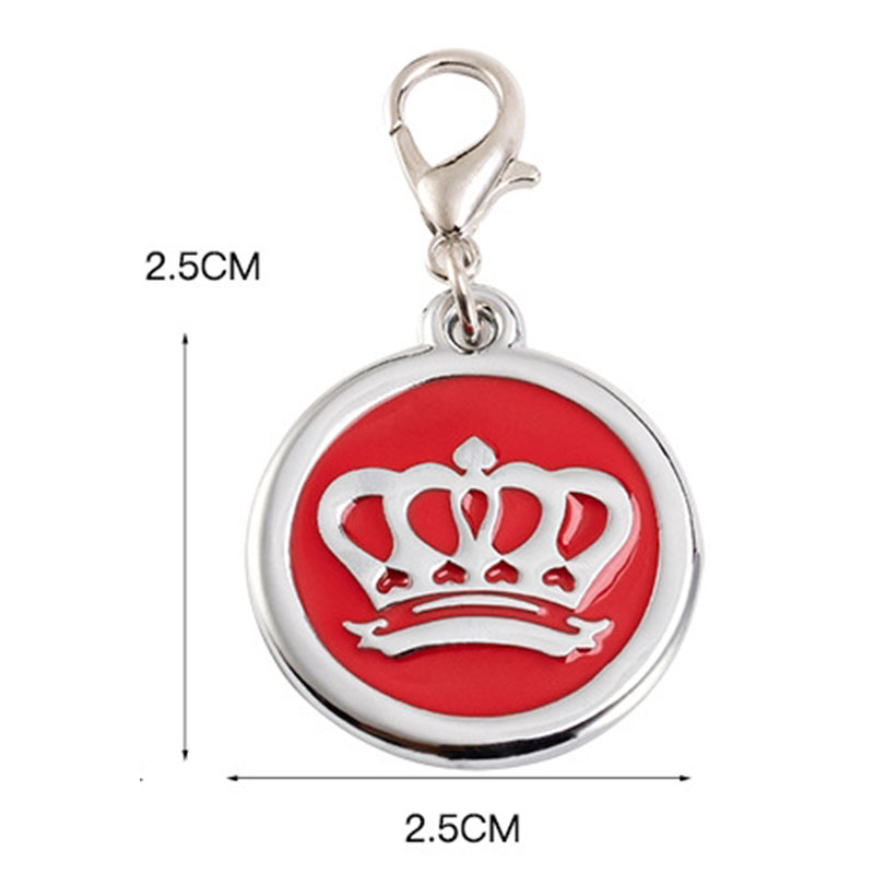 Crown Pattern Pet Dog Cat Name ID Tag