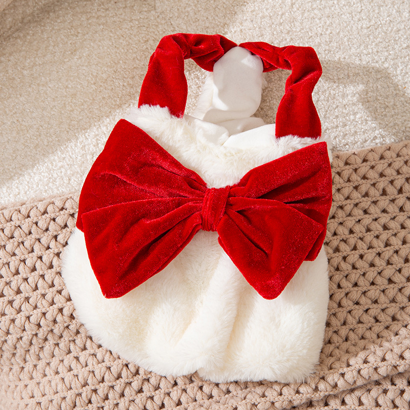 Velvet Princess Bow Dog Dress