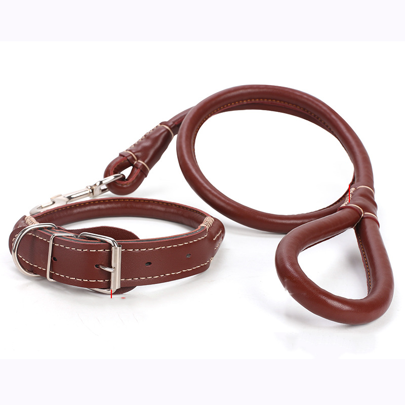 PU soft leather neck with dog walking le