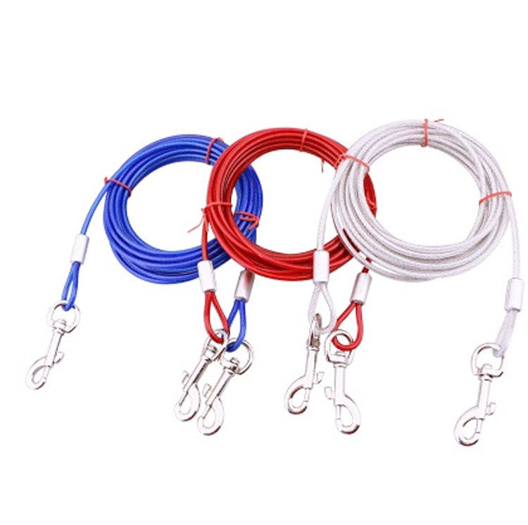 Double Heads Steel Wire Dog Leash