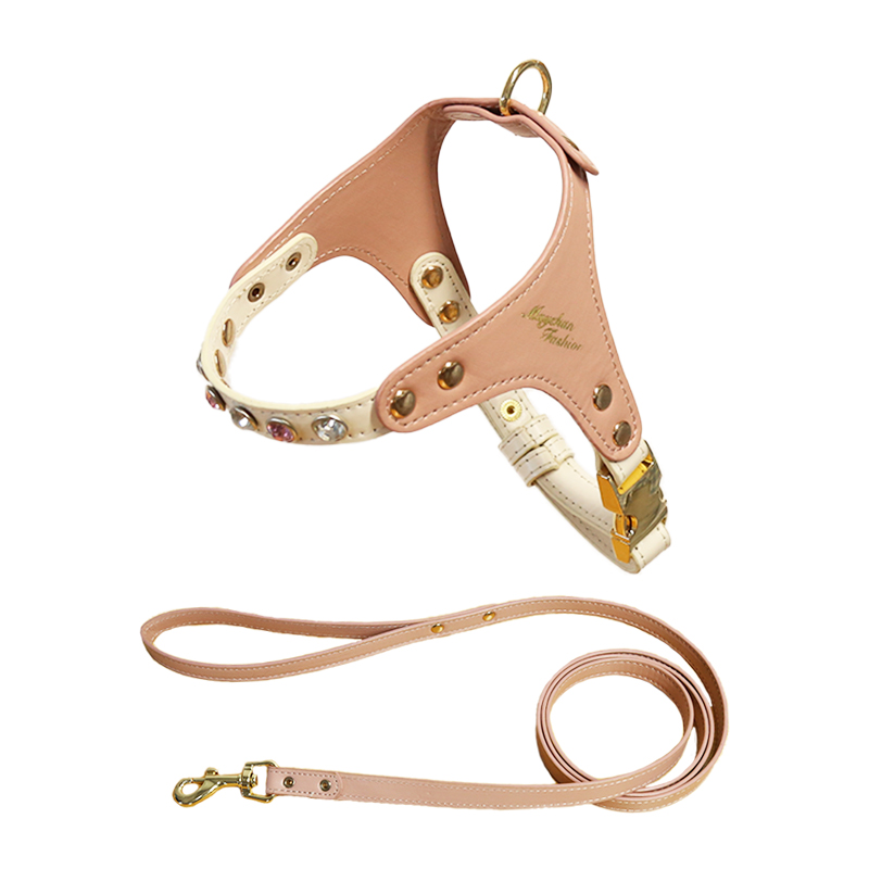Escape-proof PU Leather Cat Harness Leash Set