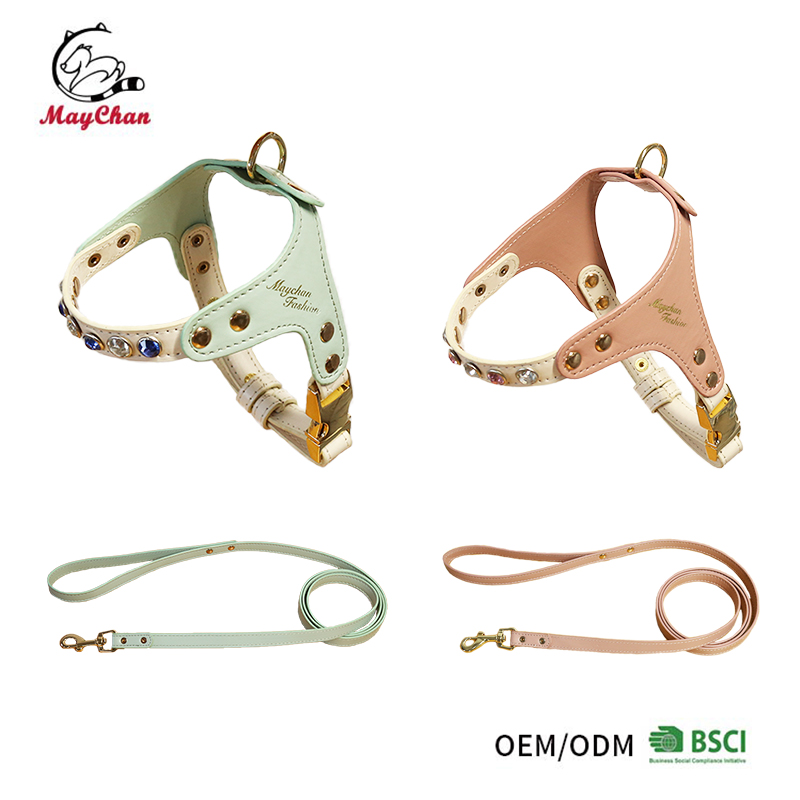 Escape-proof PU Leather Cat Harness Leas